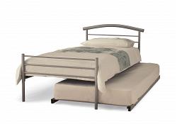 3ft Single Silver Grey Metal Bed Frame With Pullout Guest Bed 2